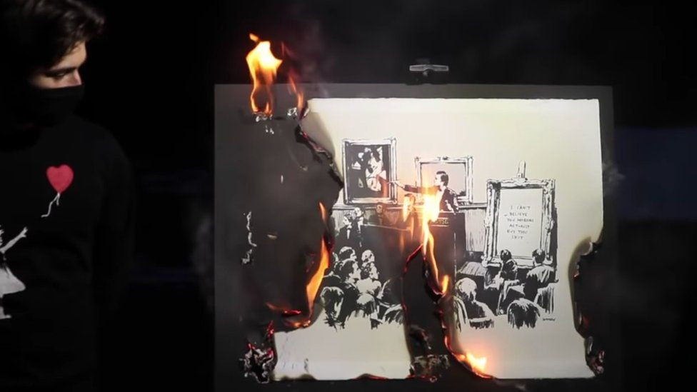 Burnt Banksy NFT.